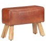 Banco potro gimnasio cuero auténtico madera mango marrón 58 cm de vidaXL, Bancos de comedor y cocina - Ref: Foro24-320784, Pr...