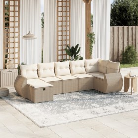 Set sofás de jardín 7 piezas y cojines ratán sintético beige de , Conjuntos de jardín - Ref: Foro24-3264124, Precio: 497,19 €...