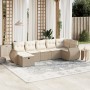 Set sofás de jardín 7 piezas y cojines ratán sintético beige de , Conjuntos de jardín - Ref: Foro24-3264124, Precio: 497,19 €...