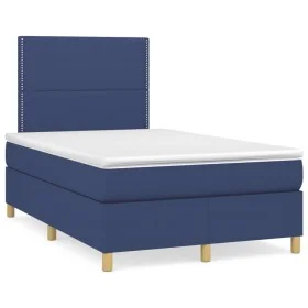 Boxspringbett mit blauem Stoffbezug und Matratze, 120x190 cm. von , Betten und Lattenroste - Ref: Foro24-3269929, Preis: 384,...