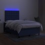 Cama box spring con colchón y luces LED tela azul 120x190 cm de , Camas y somieres - Ref: Foro24-3270231, Precio: 389,47 €, D...
