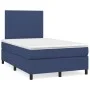 Cama box spring con colchón y luces LED tela azul 120x190 cm de , Camas y somieres - Ref: Foro24-3270189, Precio: 392,35 €, D...