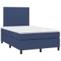Box spring bed with mattress and LED lights blue fabric 120x190 cm by , Beds and slatted bases - Ref: Foro24-3270189, Price: ...