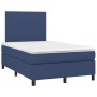 Cama box spring con colchón y luces LED tela azul 120x190 cm de , Camas y somieres - Ref: Foro24-3270189, Precio: 372,32 €, D...