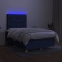 Cama box spring con colchón y luces LED tela azul 120x190 cm de , Camas y somieres - Ref: Foro24-3270273, Precio: 412,26 €, D...