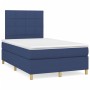 Cama box spring con colchón y luces LED tela azul 120x190 cm de , Camas y somieres - Ref: Foro24-3270252, Precio: 393,92 €, D...