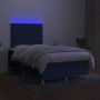 Cama box spring con colchón y luces LED tela azul 120x190 cm de , Camas y somieres - Ref: Foro24-3270252, Precio: 393,92 €, D...