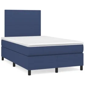 Boxspring-Bett mit blauem Stoffmatratze 120x190 cm. von , Betten und Lattenroste - Ref: Foro24-3269873, Preis: 386,62 €, Raba...