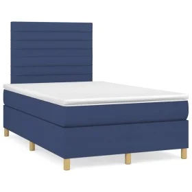 Cama box spring con colchón tela azul 120x190 cm de , Camas y somieres - Ref: Foro24-3269943, Precio: 398,11 €, Descuento: %