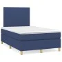 Box spring bed with blue fabric mattress 120x190 cm by , Beds and slatted bases - Ref: Foro24-3269922, Price: 388,43 €, Disco...