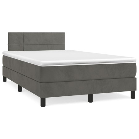 Cama box spring con colchón terciopelo gris oscuro 120x190 cm de , Camas y somieres - Ref: Foro24-3269838, Precio: 383,27 €, ...