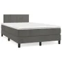 Box spring bed with dark grey velvet mattress 120x190 cm by , Beds and slatted bases - Ref: Foro24-3269838, Price: 397,34 €, ...