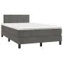 Box spring bed with dark grey velvet mattress 120x190 cm by , Beds and slatted bases - Ref: Foro24-3269838, Price: 397,34 €, ...