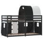 Litera con cortinas madera maciza pino blanco y negro 90x200 cm de , Camas y somieres - Ref: Foro24-3283958, Precio: 254,43 €...