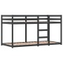 Litera con cortinas madera maciza pino blanco y negro 90x200 cm de , Camas y somieres - Ref: Foro24-3283958, Precio: 254,43 €...