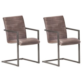 Sillas voladizas de comedor 2 unidades cuero auténtico marrón de vidaXL, Sillas de comedor - Ref: Foro24-321841, Precio: 284,...
