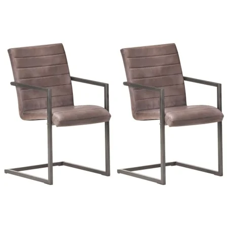 Sillas voladizas de comedor 2 unidades cuero auténtico marrón de vidaXL, Sillas de comedor - Ref: Foro24-321841, Precio: 279,...