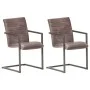 Sillas voladizas de comedor 2 unidades cuero auténtico marrón de vidaXL, Sillas de comedor - Ref: Foro24-321841, Precio: 279,...