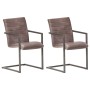 Sillas voladizas de comedor 2 unidades cuero auténtico marrón de vidaXL, Sillas de comedor - Ref: Foro24-321841, Precio: 284,...
