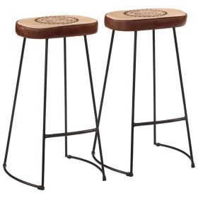 Taburetes de barra 2 uds marrón oscuro 44x37,5x78 cm de , Taburetes de cocina - Ref: Foro24-358923, Precio: 116,61 €, Descuen...