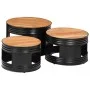 Hohe Barhockertische in Trommelform, 3 Stück Massivholz aus Akazie. von , Couchtisch - Ref: Foro24-358935, Preis: 131,64 €, R...