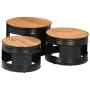 Hohe Barhockertische in Trommelform, 3 Stück Massivholz aus Akazie. von , Couchtisch - Ref: Foro24-358935, Preis: 131,64 €, R...
