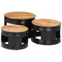 Hohe Barhockertische in Trommelform, 3 Stück Massivholz aus Akazie. von , Couchtisch - Ref: Foro24-358935, Preis: 131,64 €, R...