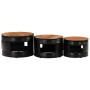 Mesas altas de bar forma tambor 3 uds madera maciza de acacia de , Mesas de centro - Ref: Foro24-358935, Precio: 166,46 €, De...