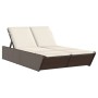 Tumbona doble con cojines ratán sintético marrón de , Tumbonas - Ref: Foro24-368180, Precio: 279,45 €, Descuento: %