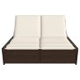Tumbona doble con cojines ratán sintético marrón de , Tumbonas - Ref: Foro24-368180, Precio: 279,45 €, Descuento: %