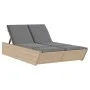 Tumbona doble con cojines ratán sintético beige de , Tumbonas - Ref: Foro24-368182, Precio: 310,21 €, Descuento: %