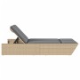 Tumbona doble con cojines ratán sintético beige de , Tumbonas - Ref: Foro24-368182, Precio: 299,62 €, Descuento: %