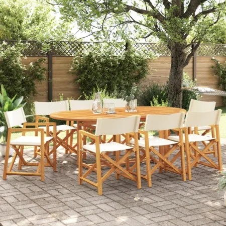 Sillas de jardín plegables 8 unidades tela blanco crema de , Sillas de jardín - Ref: Foro24-3208918, Precio: 493,27 €, Descue...