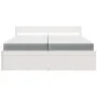 Cama con cajones y colchón madera maciza pino blanca 200x200 cm de , Camas y somieres - Ref: Foro24-3281887, Precio: 722,75 €...