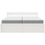 Cama con cajones y colchón madera maciza pino blanca 200x200 cm de , Camas y somieres - Ref: Foro24-3281887, Precio: 674,20 €...