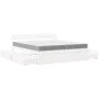 Cama con cajones y colchón madera maciza pino blanca 200x200 cm de , Camas y somieres - Ref: Foro24-3281887, Precio: 722,75 €...