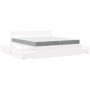 Cama con cajones y colchón madera maciza pino blanca 200x200 cm de , Camas y somieres - Ref: Foro24-3281887, Precio: 674,20 €...