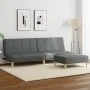 Sofá cama de 2 plazas con taburete tela gris oscuro de , Sofás - Ref: Foro24-3258139, Precio: 306,30 €, Descuento: %