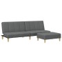 Sofá cama de 2 plazas con taburete tela gris oscuro de , Sofás - Ref: Foro24-3258139, Precio: 303,47 €, Descuento: %