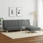 Sofá cama de 2 plazas con taburete tela gris oscuro de , Sofás - Ref: Foro24-3258139, Precio: 306,30 €, Descuento: %