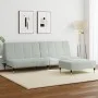 Sofá cama de 2 plazas con taburete terciopelo gris claro de , Sofás - Ref: Foro24-3258145, Precio: 323,24 €, Descuento: %
