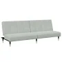 Sofá cama de 2 plazas con taburete terciopelo gris claro de , Sofás - Ref: Foro24-3258145, Precio: 323,24 €, Descuento: %