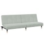 Sofá cama de 2 plazas con taburete terciopelo gris claro de , Sofás - Ref: Foro24-3258145, Precio: 322,56 €, Descuento: %