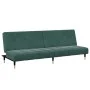 Sofá cama de 2 plazas con taburete terciopelo verde oscuro de , Sofás - Ref: Foro24-3258147, Precio: 339,65 €, Descuento: %