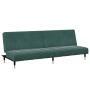 Sofá cama de 2 plazas con taburete terciopelo verde oscuro de , Sofás - Ref: Foro24-3258147, Precio: 332,64 €, Descuento: %