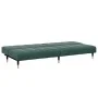 Sofá cama de 2 plazas con taburete terciopelo verde oscuro de , Sofás - Ref: Foro24-3258147, Precio: 339,65 €, Descuento: %
