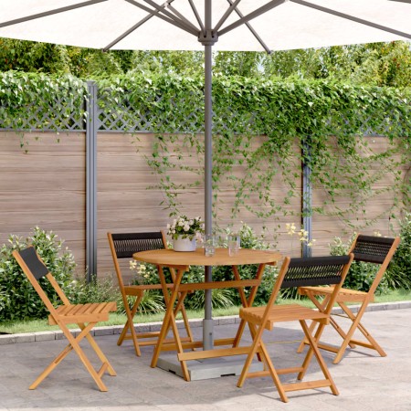 Set de comedor jardín 5 pzas polipropileno madera maciza negro de , Conjuntos de jardín - Ref: Foro24-3281769, Precio: 290,86...