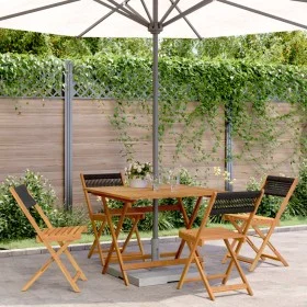 Set de comedor jardín 5 pzas polipropileno madera maciza negro de , Conjuntos de jardín - Ref: Foro24-3281781, Precio: 283,21...