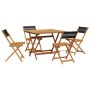Set de comedor jardín 5 pzas polipropileno madera maciza negro de , Conjuntos de jardín - Ref: Foro24-3281781, Precio: 308,86...