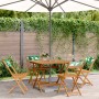Set de comedor jardín 5 pzas tela madera maciza estampado hojas de , Conjuntos de jardín - Ref: Foro24-3281788, Precio: 289,2...